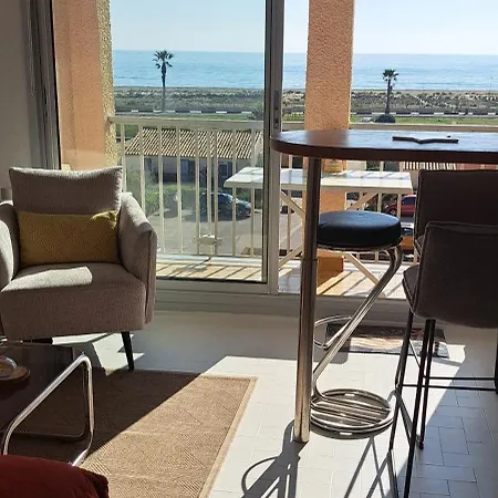 Centre De Barcares Vue Mer Exceptionnelle Studio 4 Couchages Piscine Parking Libre 4 Jusqu'Au 11 Juillet Lägenhet